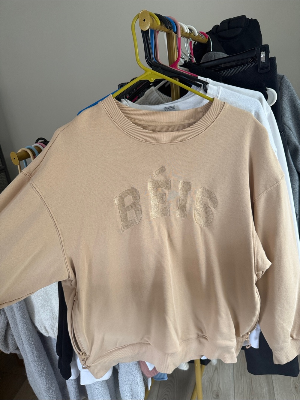 BEIS Beige oversized Crewneck Sweatshirt